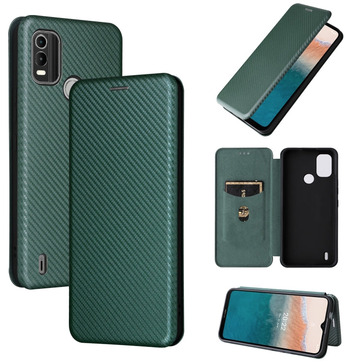 Custodia per telefono in pelle con vibrazione magnetica in fibra di carbonio, For HTC Desire 22 Pro, For Realme C30, For Nokia C21 Plus, For Xiaomi 12S Ultra