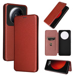 Custodia per telefono in pelle con vibrazione magnetica in fibra di carbonio, For HTC Desire 22 Pro, For Realme C30, For Nokia C21 Plus, For Xiaomi 12S Ultra