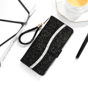 Custodia per telefono in pelle flip orizzontale polvere glitterata, For iPhone 14 Pro Max, For iPhone 14 Pro, For iPhone 14 Max, For iPhone 14