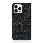 Custodia portafoglio in pelle glitterata per iPhone 14 Pro Max