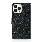 Custodia per telefono in pelle flip orizzontale polvere glitterata, For iPhone 14 Pro Max, For iPhone 14 Pro, For iPhone 14 Max, For iPhone 14
