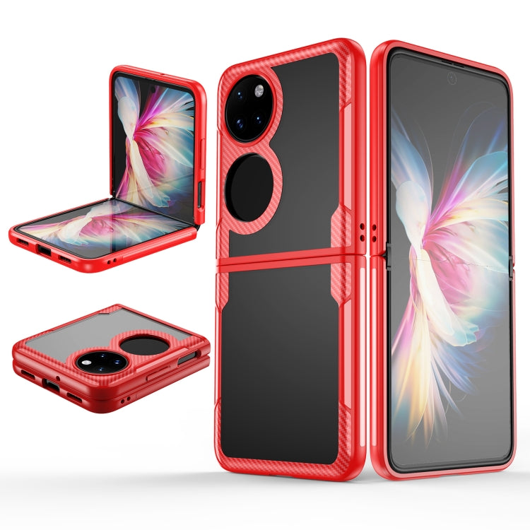 Custodia per telefono con protezione anticaduta in TPU brasato al carbonio, For Huawei P50 Pocket