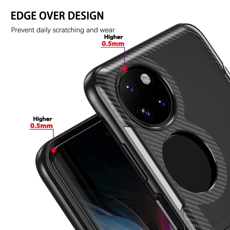 Custodia per telefono con protezione anticaduta in TPU brasato al carbonio, For Huawei P50 Pocket