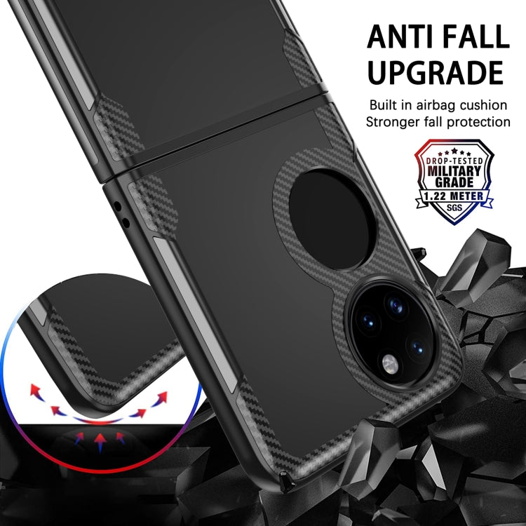 Custodia per telefono con protezione anticaduta in TPU brasato al carbonio, For Huawei P50 Pocket