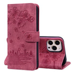 Custodia portafoglio in pelle goffrata Cartoon Sakura Cat per iPh