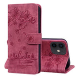 Custodia portafoglio in pelle goffrata Cartoon Sakura Cat per iPh