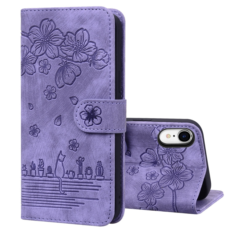 Custodia portafoglio in pelle goffrata per iPhone XR