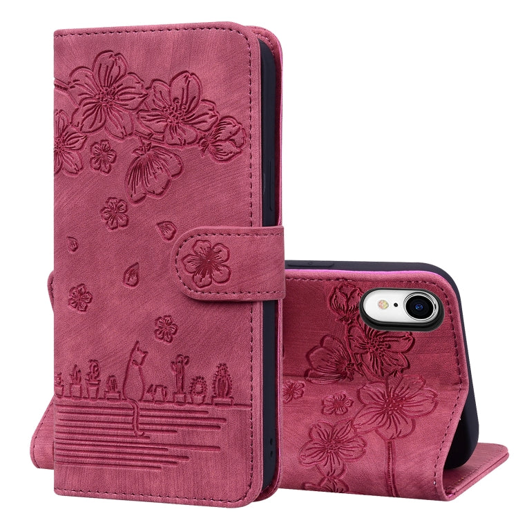 Custodia portafoglio in pelle goffrata per iPhone XR