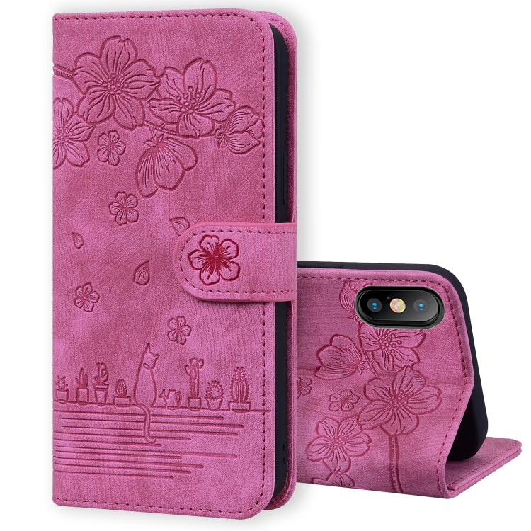 Custodia portafoglio in pelle goffrata per iPhone XR