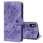 Custodia portafoglio in pelle goffrata per iPhone XR