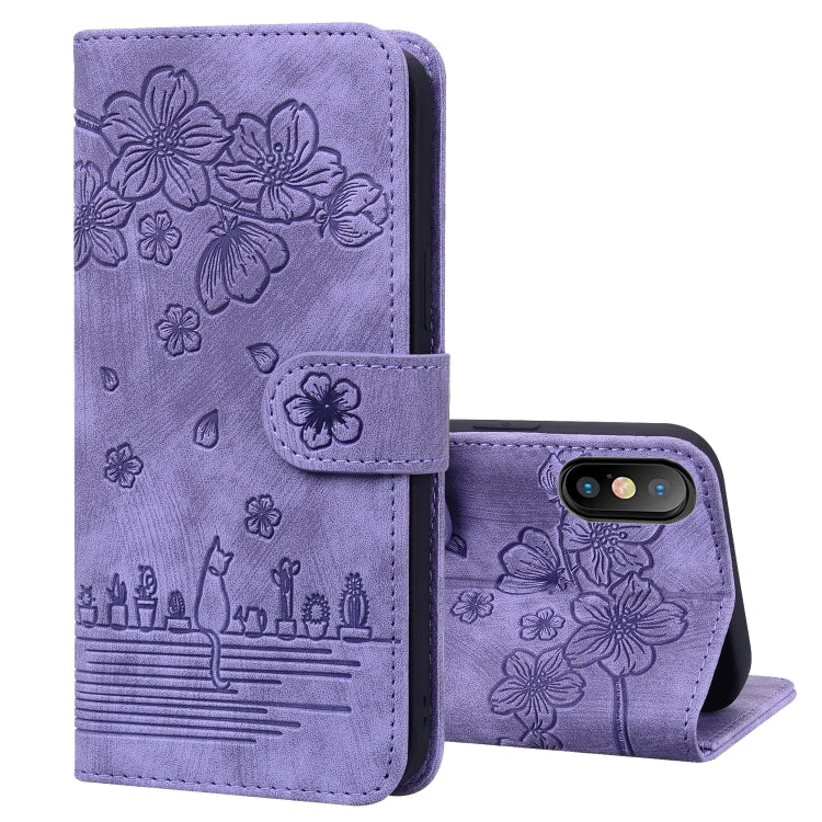 Custodia portafoglio in pelle goffrata per iPhone XR
