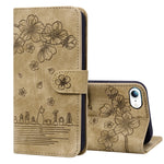 Custodia portafoglio in pelle goffrata per iPhone XR