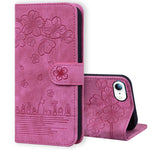 Custodia portafoglio in pelle goffrata per iPhone XR