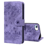 Custodia portafoglio in pelle goffrata per iPhone XR