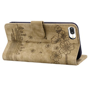 Custodia in pelle goffrata Cartoon Sakura Cat, For iPhone 7 Plus / 8 Plus