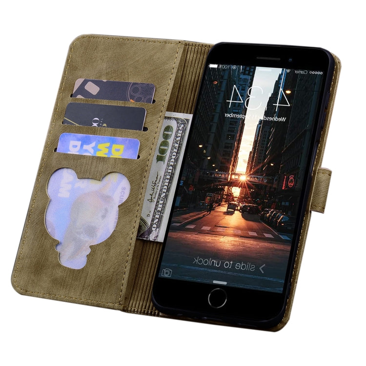 Custodia portafoglio in pelle Cartoon Sakura Cat per iPhone 7 Plu