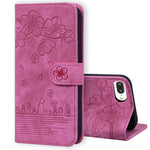 Custodia portafoglio in pelle Cartoon Sakura Cat per iPhone 7 Plu