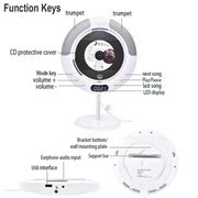 Kecag KC-607 Lettore CD Bluetooth da parete bianco