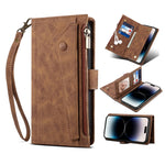 Custodia portafoglio in pelle con retro RFID per iPhone 14