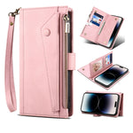 Custodia portafoglio in pelle con retro RFID per iPhone 14