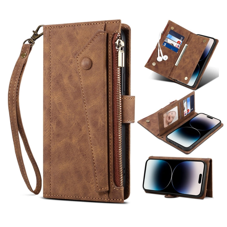 Custodia portafoglio in pelle con retro RFID per iPhone 14