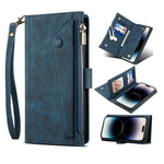 Custodia portafoglio in pelle con retro RFID per iPhone 14