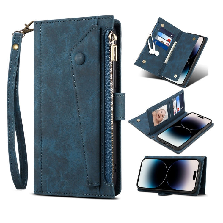 Custodia portafoglio in pelle con retro RFID per iPhone 14