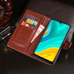 Custodia portafoglio in pelle Crazy Horse per Huawei Enjoy 10e
