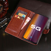 idewei Custodia in pelle a vibrazione orizzontale Crazy Horse Texture con supporto e slot per carte e portafoglio, For Vivo IQOO 3, For Xiaomi Black Shark 3, For Huawei P40 Lite E