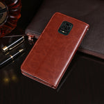 Custodia portafoglio in pelle Crazy Horse per Xiaomi Redmi Note 9