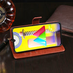 Custodia portafoglio in pelle effetto Crazy Horse per Galaxy M31
