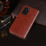 Custodia portafoglio in pelle effetto Crazy Horse per smartphone