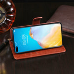 Custodia portafoglio in pelle effetto Crazy Horse per smartphone