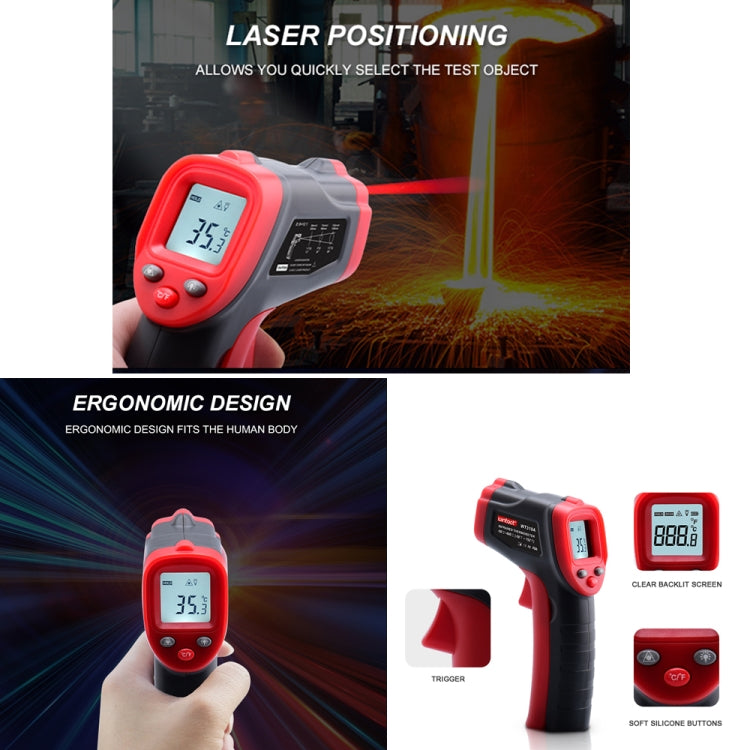 Termometro a infrarossi con display LCD Wintact WT319A