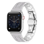 Cinturino in metallo con diamanti per la serie Apple Watch, 7 45mm / 6&SE&5&4 44mm / 3&2&1 42mm, 7 41mm / 6&SE&5&4 40mm / 3&2&1 38mm
