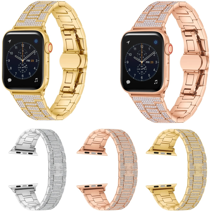 Cinturino in metallo con diamanti per la serie Apple Watch, 7 45mm / 6&SE&5&4 44mm / 3&2&1 42mm, 7 41mm / 6&SE&5&4 40mm / 3&2&1 38mm
