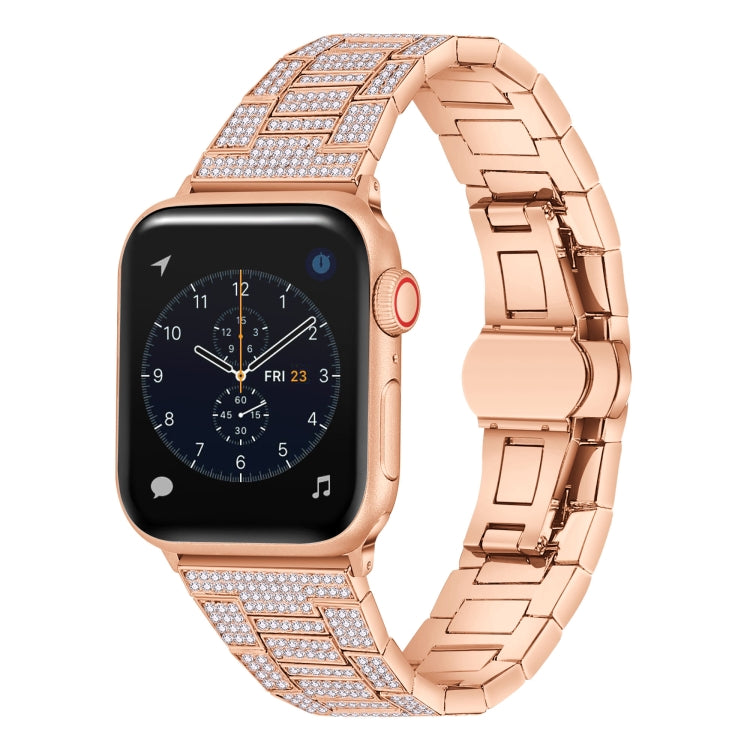 Cinturino in metallo con diamanti per la serie Apple Watch, 7 45mm / 6&SE&5&4 44mm / 3&2&1 42mm, 7 41mm / 6&SE&5&4 40mm / 3&2&1 38mm