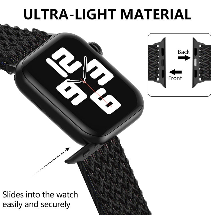 Cinturino in nylon Wave per la serie Apple Watch, 7 45mm / 6&SE&5&4 44mm / 3&2&1 42mm, 7 41mm / 6&SE&5&4 40mm / 3&2&1 38mm