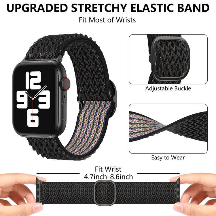 Cinturino in nylon Wave per la serie Apple Watch, 7 45mm / 6&SE&5&4 44mm / 3&2&1 42mm, 7 41mm / 6&SE&5&4 40mm / 3&2&1 38mm