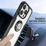 TPU trasparente antiurto + custodia protettiva in acrilico con supporto per anello, For iPhone 14 Pro Max, For iPhone 14 Pro, For iPhone 14 Max, For iPhone 14