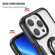 TPU trasparente antiurto + custodia protettiva in acrilico con supporto per anello, For iPhone 14 Pro Max, For iPhone 14 Pro, For iPhone 14 Max, For iPhone 14