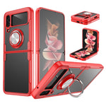 TPU trasparente antiurto + custodia protettiva in acrilico con supporto per anello, For Samsung Galaxy Z Flip4, For Samsung Galaxy Z Flip3 5G