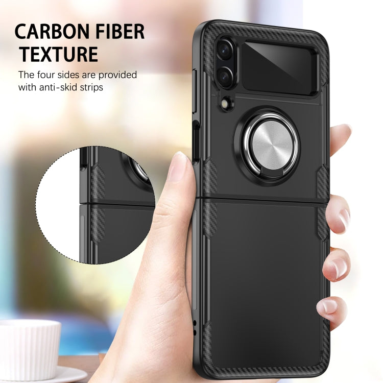 TPU trasparente antiurto + custodia protettiva in acrilico con supporto per anello, For Samsung Galaxy Z Flip4, For Samsung Galaxy Z Flip3 5G
