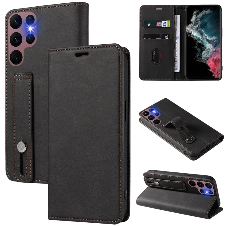 Custodia per telefono in pelle magnetica con cinturino, For Samsung Galaxy S21+ 5G, For Samsung Galaxy S21 Ultra 5G, For Samsung Galaxy S22 5G, For Samsung Galaxy S22+ 5G
