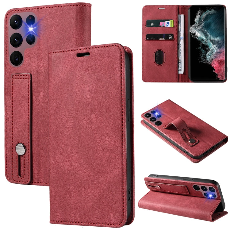 Custodia per telefono in pelle magnetica con cinturino, For Samsung Galaxy S22 Ultra 5G, For Sony Xperia 10 IV