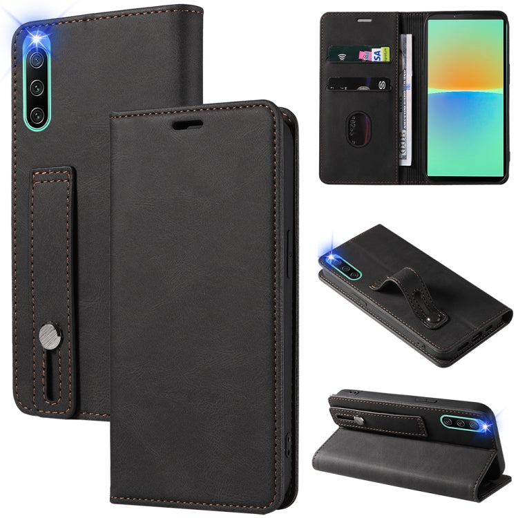 Custodia per telefono in pelle magnetica con cinturino, For Samsung Galaxy S22 Ultra 5G, For Sony Xperia 10 IV