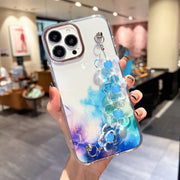 Cassa con motivo in marmo dorato Halo con bracciale a fiore, For iPhone 13 Pro Max, For iPhone 12, For iPhone 12 Pro, For iPhone 12 Pro Max, For iPhone 11, For iPhone 11 Pro Max