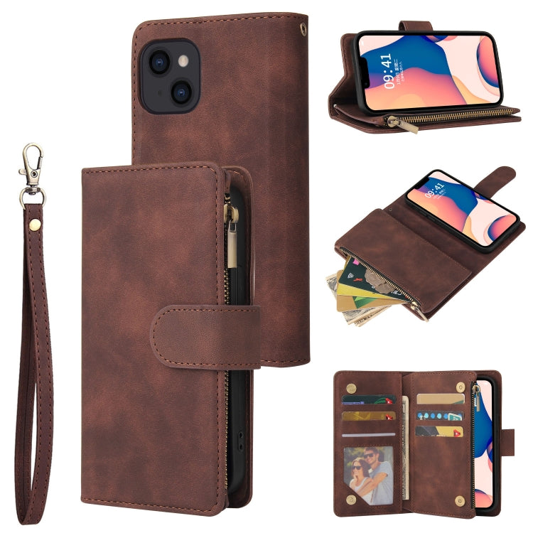 Custodia portafoglio in pelle con slot carte per iPhone 14 Plus