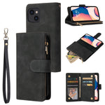 Custodia portafoglio in pelle con slot carte per iPhone 14 Plus