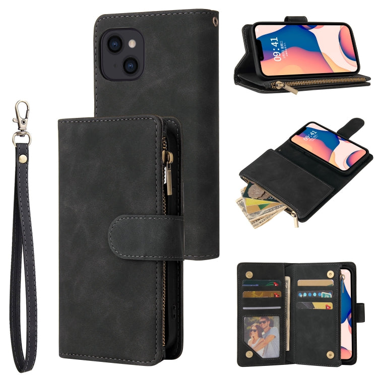 Custodia portafoglio in pelle con slot carte per iPhone 14 Plus